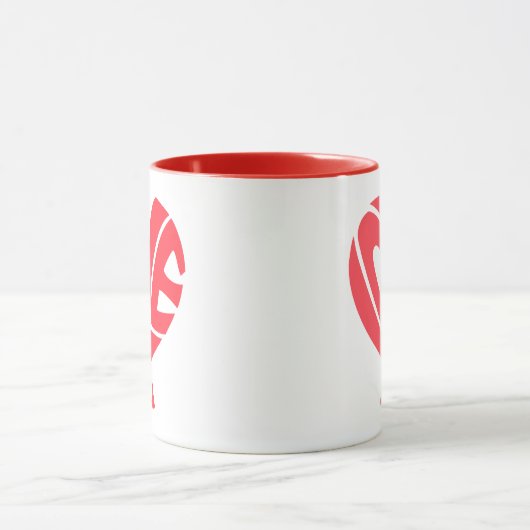 Cute Love Heart Coffee Mug Mok (Midden)