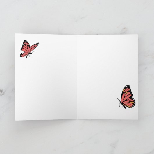 Cute Love Heart Floral Green Thinking of You Bedankkaart (Binnen)