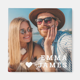 Cute Love Heart Foto Couples Persoonlijke Namen Magneet
