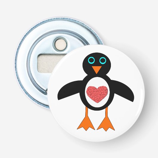 Cute Love Heart Penguin Bottle Opener (Voorkant)