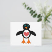 Cute Love Heart Penguin Briefkaart (Staand voorkant)