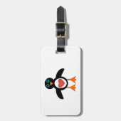 Cute Love Heart Penguin Custom Bagagelabel (Voorkant verticaal)