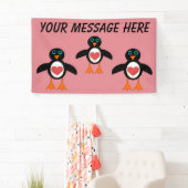 Cute Love Heart Penguin Custom Banner (Insitu)
