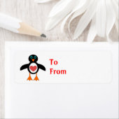 Cute Love Heart Penguin Custom Cadeau Labels (Insitu)