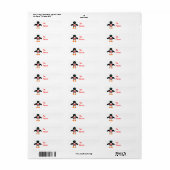 Cute Love Heart Penguin Custom Cadeau Labels (Full Sheet)