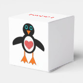 Cute Love Heart Penguin Custom Favor Box Bedankdoosjes (Achterkant)