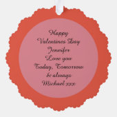Cute Love Heart Penguin Custom Ornament Kaart (Achterkant)