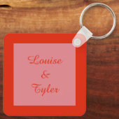 Cute Love Heart Penguin Custom Sleutelhanger (Achterkant)