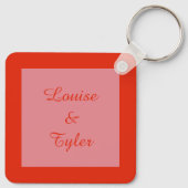 Cute Love Heart Penguin Custom Sleutelhanger (Achterkant)
