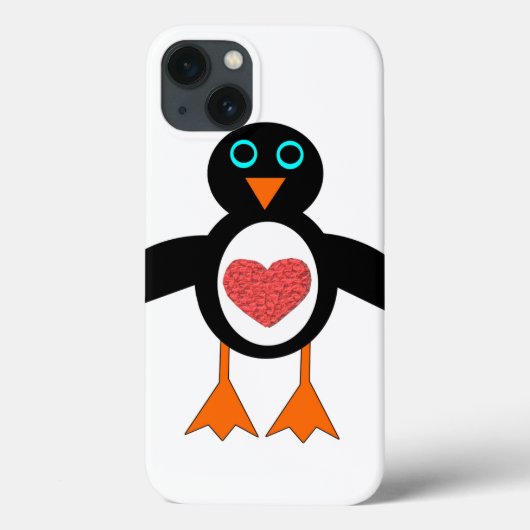 Cute Love Heart Penguin iPad Case (Achterkant)