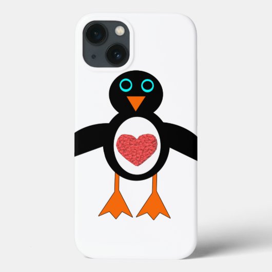 Cute Love Heart Penguin iPad Mini Case (Achterkant)