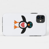 Cute Love Heart Penguin iPhone Case (Achterkant (horizontaal))