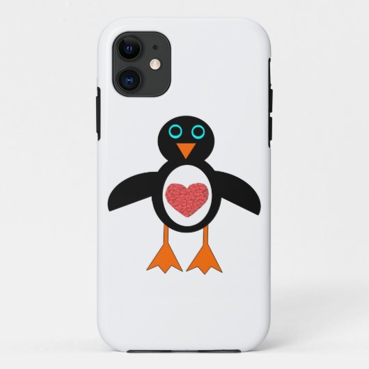 Cute Love Heart Penguin iPhone Case (Achterkant)