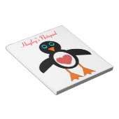 Cute Love Heart Penguin notebook Notitieblok (Schuin)
