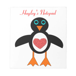 Cute Love Heart Penguin notebook Notitieblok