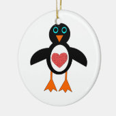 Cute Love Heart Penguin Ornament (Links)