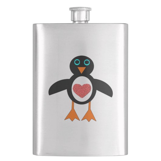 Cute Love Heart Penguin Penguin Flasks Flacon (Voorkant)