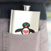 Cute Love Heart Penguin Penguin Flasks Flacon (Voorbeeld)