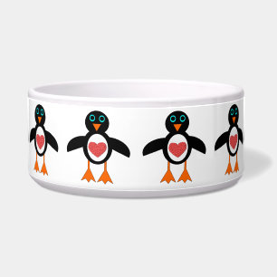 Cute Love Heart Penguin Pet Bowl Voerbakje