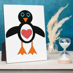 Cute Love Heart Penguin Plaque Fotoplaat