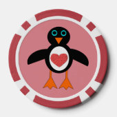 Cute Love Heart Penguin Poker Chips (Achterkant)