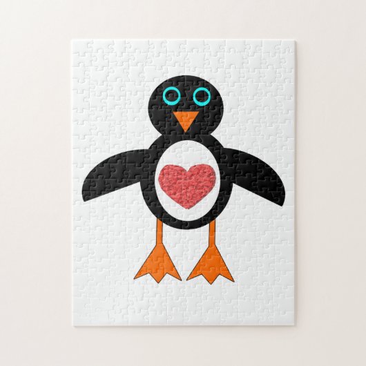 Cute Love Heart Penguin Puzzle Legpuzzel (Verticaal)