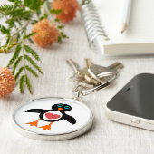 Cute Love Heart Penguin Sleutelhanger (Zijkant)