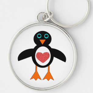 Cute Love Heart Penguin Sleutelhanger