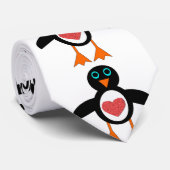 Cute LOve Heart Penguin Stropdas (Opgerold)