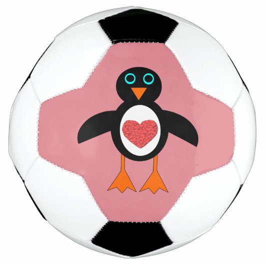 Cute Love Heart Penguin Voetbal (Voorkant)