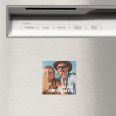 Cute Love Heart Photo Couples Personalized Names Magneet (Insitu (Vaatwasser))