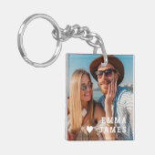 Cute Love Heart Photo Couples Personalized Names Sleutelhanger (Voorkant Links)