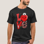 Cute Love Heart Stethoscope CNA Nurse Life Valenti T-shirt (Voorkant)