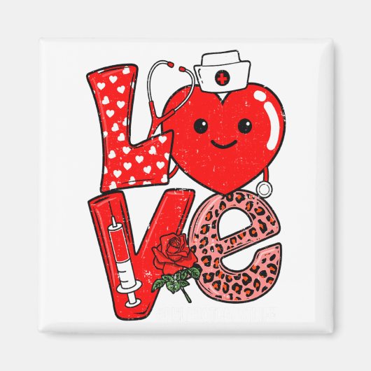 Cute Love Heart Stethoscope Phlebotomist Life Vale Magneet (Voorkant)