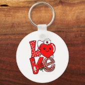 Cute Love Heart Stethoscope Phlebotomist Life Vale Sleutelhanger (Voorkant)