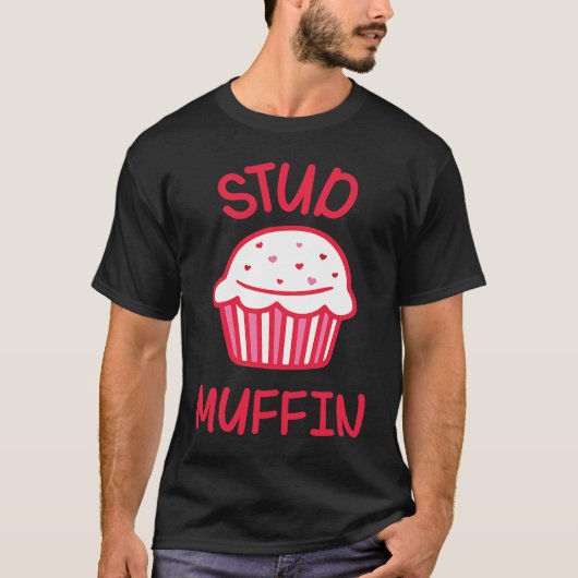 Cute Love Heart Stud Muffin Valentine's Day T-shirt (Voorkant)