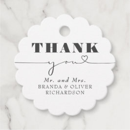 Cute Love Heart Text Bedankt voor je huwelijk Bedankjes Labels