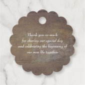 Cute Love Heart Text Rustic Wedding Dank je Bedankjes Labels (Achterkant)