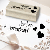 Cute Love Hearts 2 Names Weddenschap Verloving Cus Rubberstempel