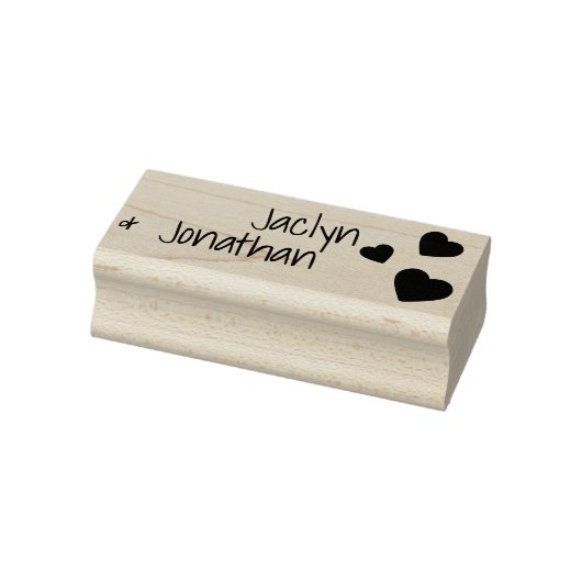 Cute Love Hearts 2 Names Weddenschap Verloving Cus Rubberstempel (Stempel)