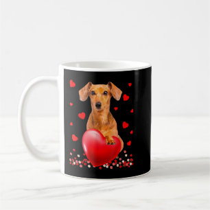 Cute Love Hearts Dachshund Dog Valentijnse Puppy L Koffiemok