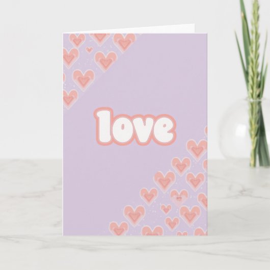 Cute Love Hearts Kaart (Voorkant)