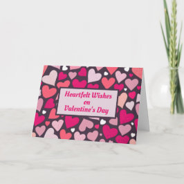 Cute Love Hearts Patroon Valentijnsdag Kaart