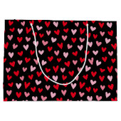 Cute Love Hearts roze Red Black Valentijns Groot Cadeauzakje (Achterkant)