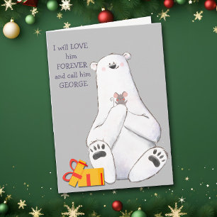 Cute Love Him Forever Polar Beer Kerstmis Feestdagen Kaart