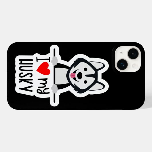 Cute Love Husky Hoesje-Mate iPhone Case (Achterkant (horizontaal))