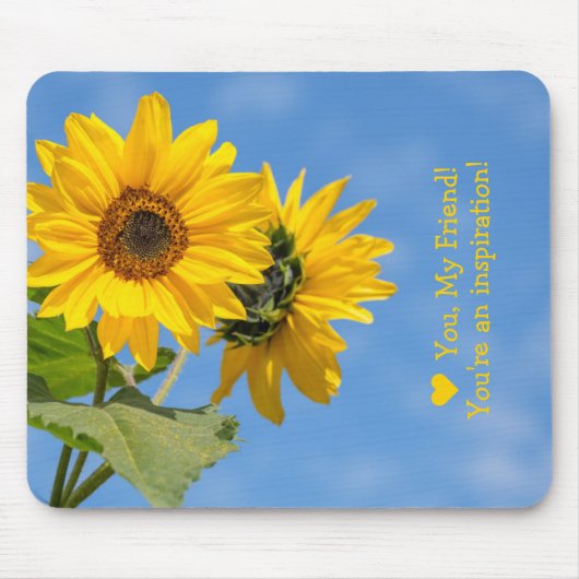 Cute Love Inspiration Sunflower Upload Fototekst Muismat (Voorkant)