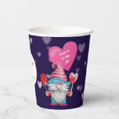 Cute Love is in Air Gnome Paper Cups Papieren Bekers (Achterkant)
