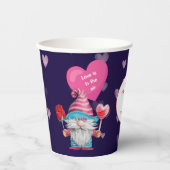 Cute Love is in Air Gnome Paper Cups Papieren Bekers (Voorkant)
