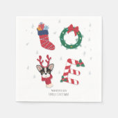Cute Love kerstfeestay Puppy Family Paper Servet (Voorkant)